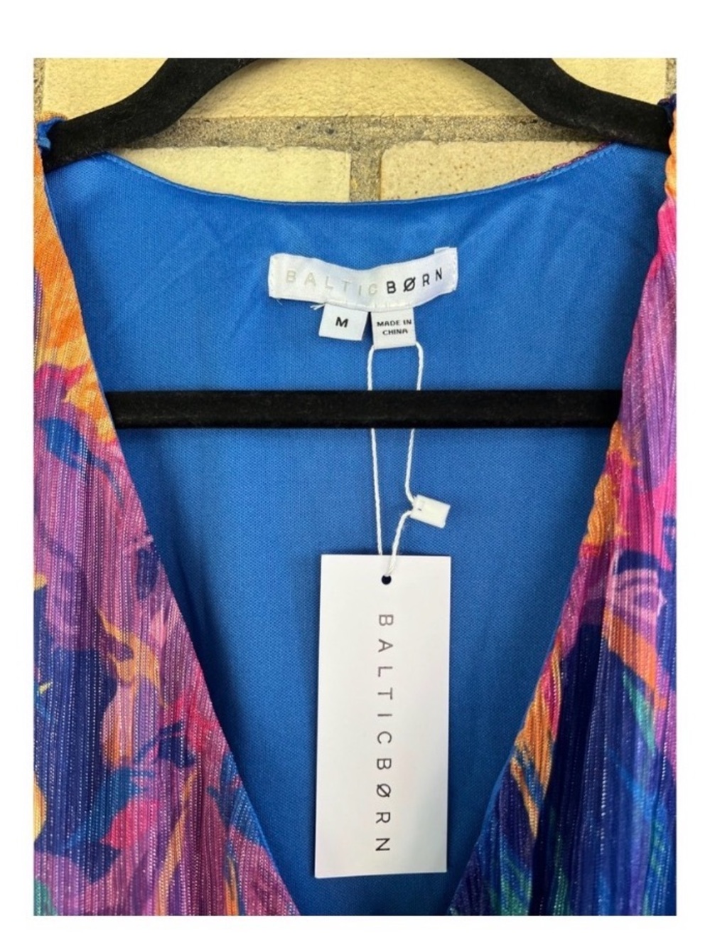 Baltic Born Purple Multicolor Printed V-Neck Long Sleeve Mini Dress - Picture 3 of 6